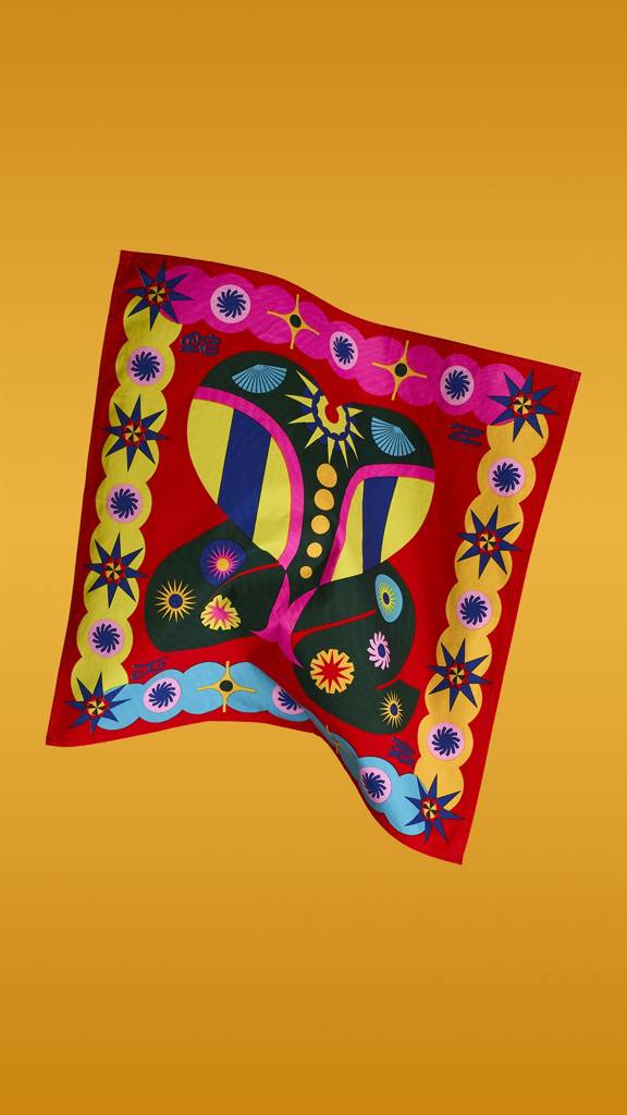 Vibrant Viper Knot Wrap - 50cm x 50cm
